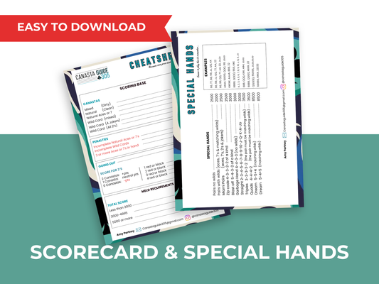 Canasta Scorecard & Special Hands